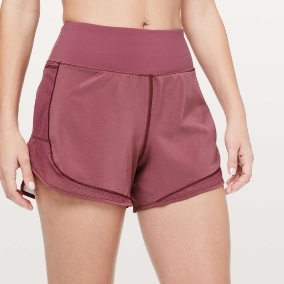 lululemon athletica Pants - Lululemon Over & Above High Rise Train Short in Misty Merlot Size 12